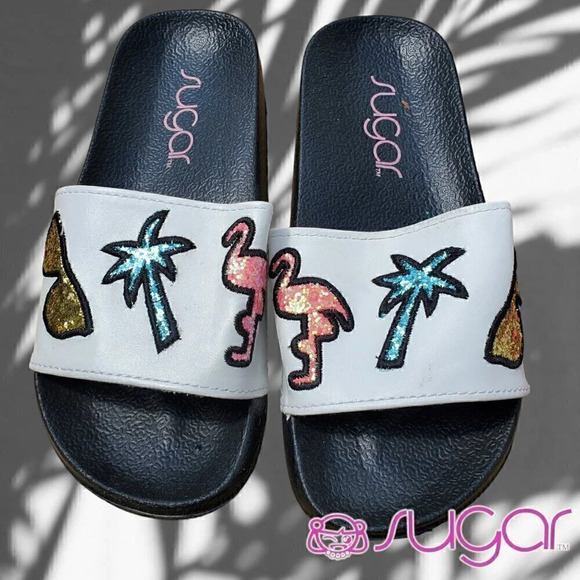 Sugar | Girls Lemonade Pool Slide Sandal | Sequin and Stitch | White - Picture 1 of 8